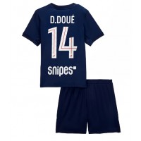 Stroje piłkarskie Paris Saint-Germain Desire Doue #14 Koszulka Podstawowej dla dzieci 2025-26 Krótki Rękaw (+ szorty)
